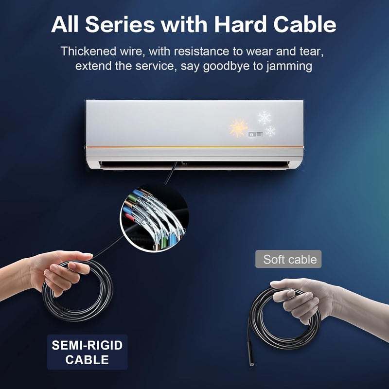 CARPDIM Dual Lens Endoscope Borescope Inspection Camera with 8 Adjustable LED Lights - 1980P Endoscope Camera with 16.5ft Semi Rigid Snake - IP68 Waterproof for iPhone, iPad, Android - Image 5